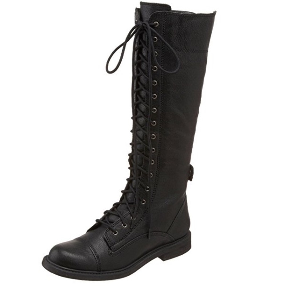 Tall Black Lucky Brand Combat Boots